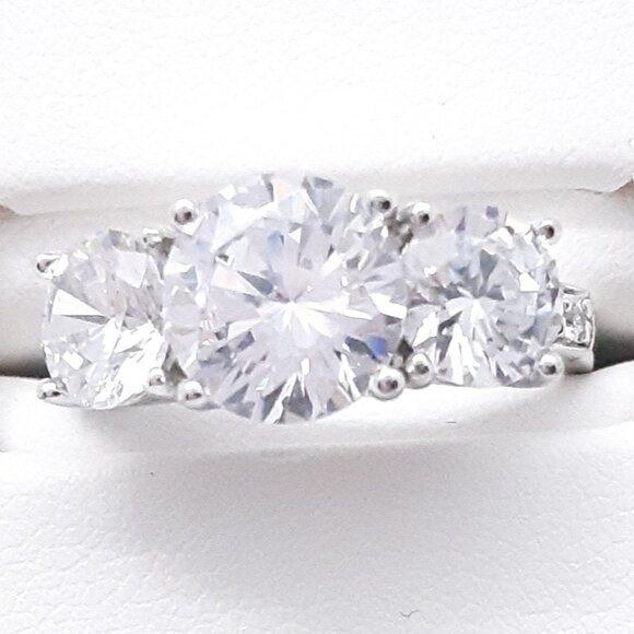 New Sterling sterling sterling silver silver silver CZ ring Size 7 - Picture 3 of 16